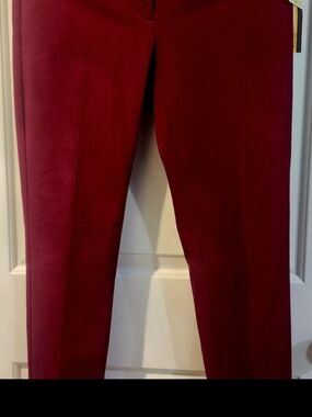2 Pairs Sz 4 Dress Pants Straight Leg Pants Duo in Wine Red and Light Lavender